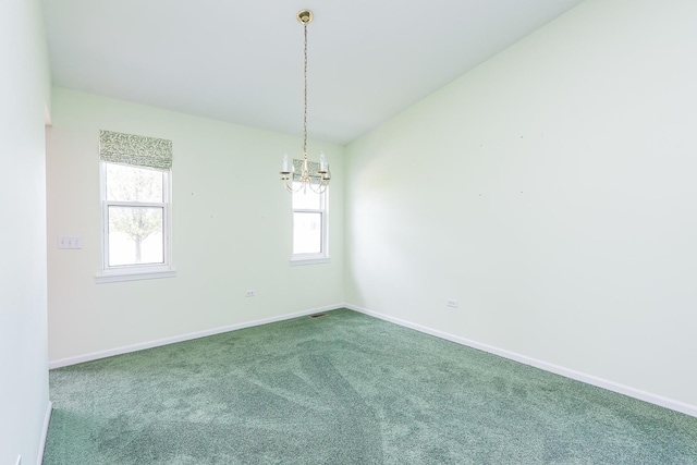 343 White Hawk Way, Manteno, IL 60950 - carpeted empty room with a chandelier and baseboards