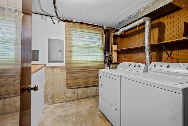 304 Dean Cir, Bolingbrook, IL 60440 - washroom with electric panel and washing machine and clothes dryer
