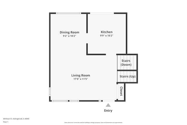 304 Dean Cir, Bolingbrook, IL 60440 - view of room layout