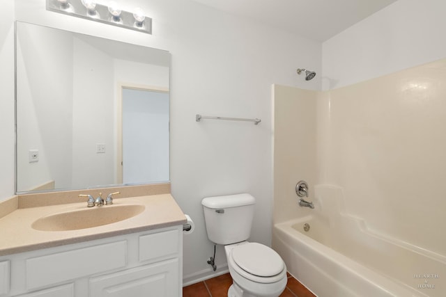 31782 N Pineview Blvd, Lakemoor, IL 60051 - bathroom featuring toilet, shower / bathtub combination, vanity, and tile patterned flooring