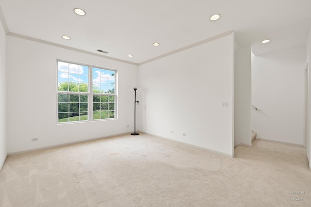 31782 N Pineview Blvd, Lakemoor, IL 60051 - empty room with recessed lighting, ornamental molding, carpet, and baseboards