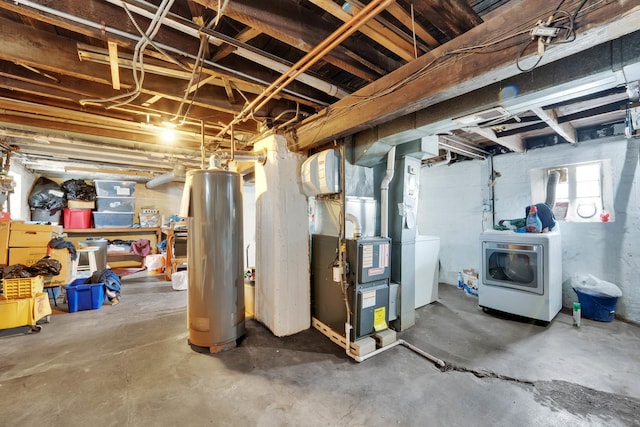 4501 S Kilpatrick Ave, Chicago, IL 60632 - below grade area with washer / dryer, water heater, and heating unit