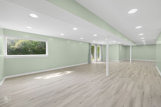 7623 Beringer Ct, Gurnee, IL 60031 - below grade area with light wood-style floors and recessed lighting