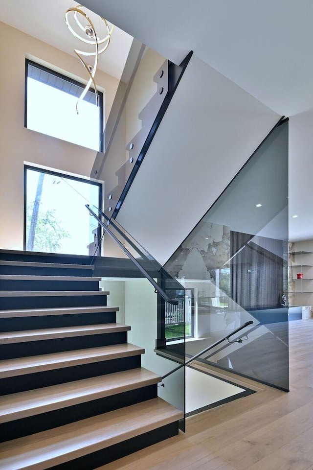 332 W Fremont Ave, Elmhurst, IL 60126 - stairway with wood finished floors and a high ceiling