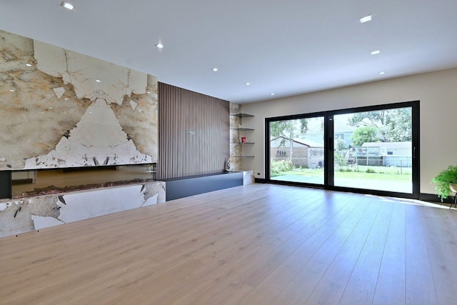 332 W Fremont Ave, Elmhurst, IL 60126 - unfurnished living room featuring wood finished floors and recessed lighting