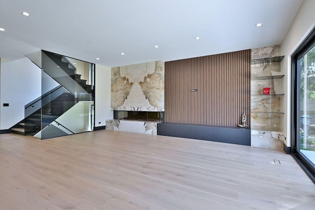 332 W Fremont Ave, Elmhurst, IL 60126 - spare room featuring wood finished floors, stairs, and recessed lighting