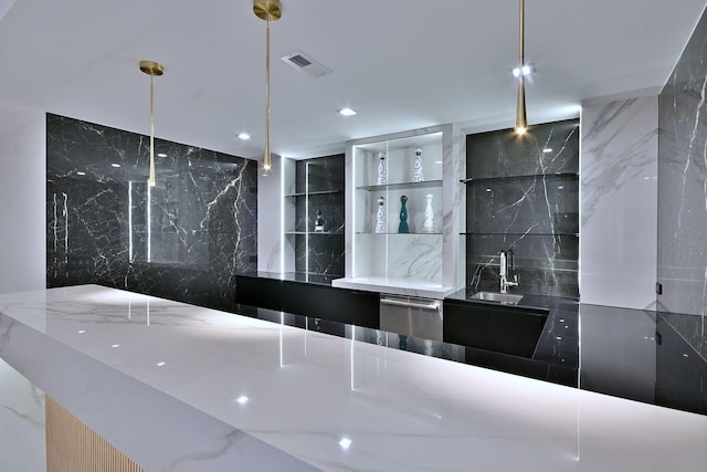 332 W Fremont Ave, Elmhurst, IL 60126 - bar area with stainless steel dishwasher and decorative light fixtures
