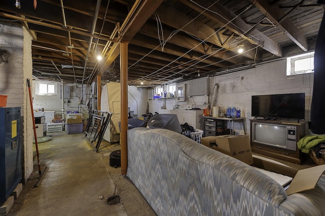6513 Kane Ave, Hodgkins, IL 60525 - below grade area featuring washing machine and dryer and electric panel