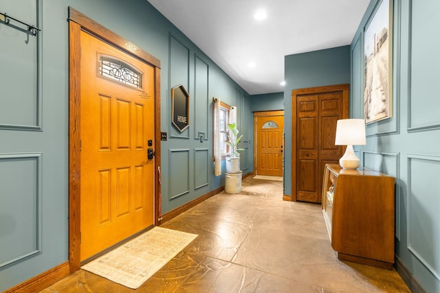 12002 Patterson Rd, Durand, IL 61024 - foyer with recessed lighting and finished concrete flooring