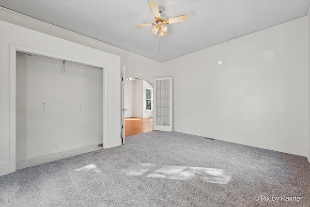 18 Madison St, Algonquin, IL 60102 - unfurnished bedroom with carpet, a ceiling fan, and arched walkways