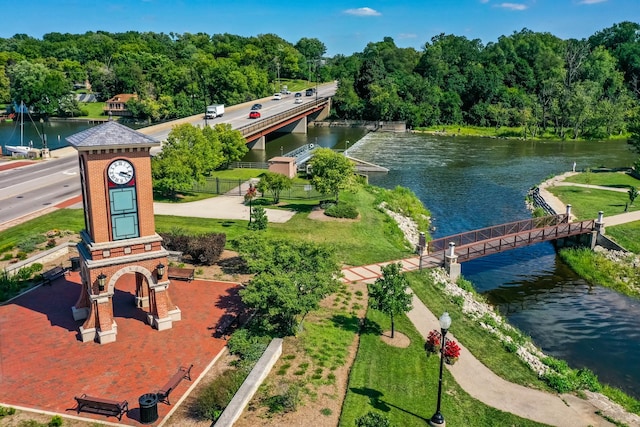 18 Madison St, Algonquin, IL 60102 - aerial view of a nearby body of water and a notable bridge