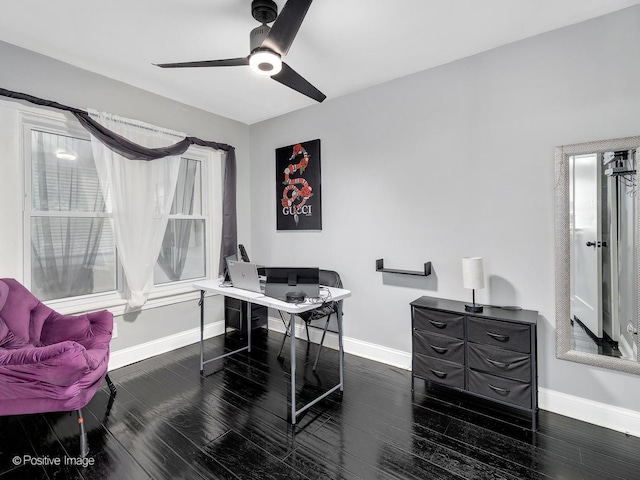 1246 Marengo Ave, Forest Park, IL 60130 - office area with a ceiling fan and wood finished floors