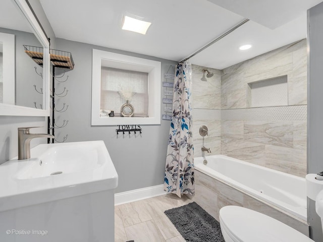 1246 Marengo Ave, Forest Park, IL 60130 - bathroom with tiled shower / bath combo and marble finish flooring