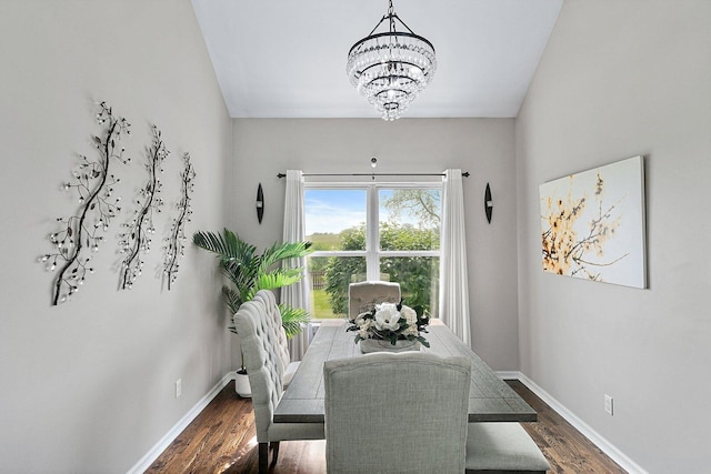 1S215 S Hyde Park, Geneva, IL 60134 - dining room featuring a chandelier and dark wood-type flooring