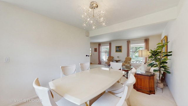 3026 N Stratford Rd, Arlington Heights, IL 60004 - dining room featuring a chandelier and light colored carpet