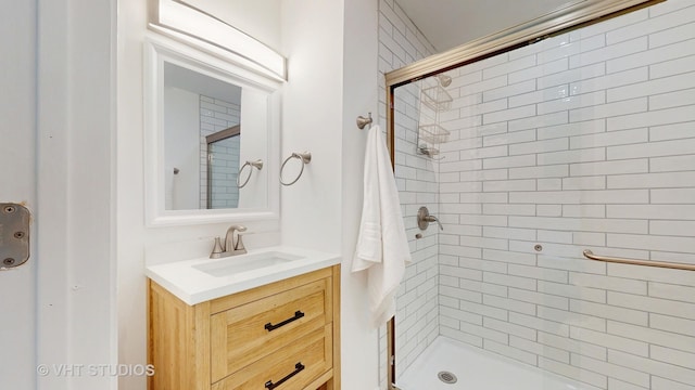 3026 N Stratford Rd, Arlington Heights, IL 60004 - bathroom featuring a shower stall and vanity