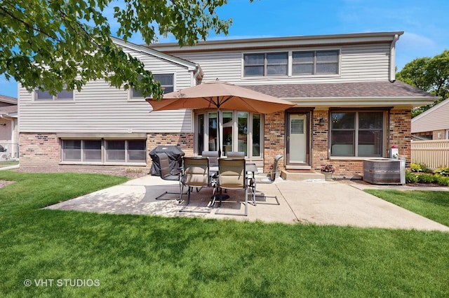 3026 N Stratford Rd, Arlington Heights, IL 60004 - rear view of property with brick siding, a patio area, and entry steps