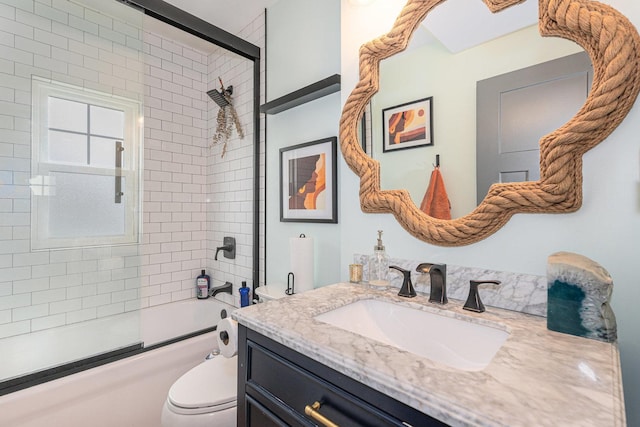 3618 178th St, Lansing, IL 60438 - bathroom featuring toilet, vanity, and combined bath / shower with glass door