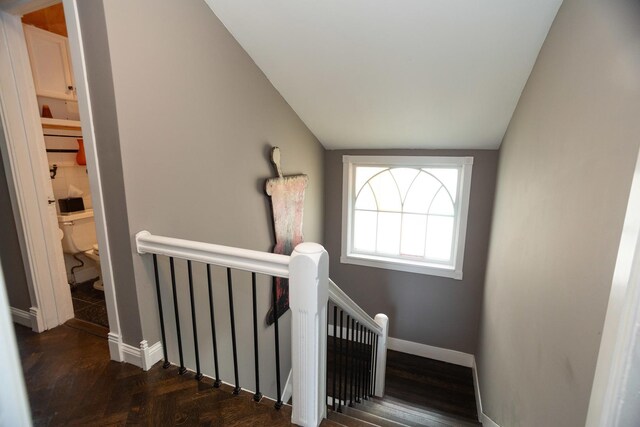1663 W Farwell Ave, Chicago, IL 60626 - stairs featuring baseboards and lofted ceiling