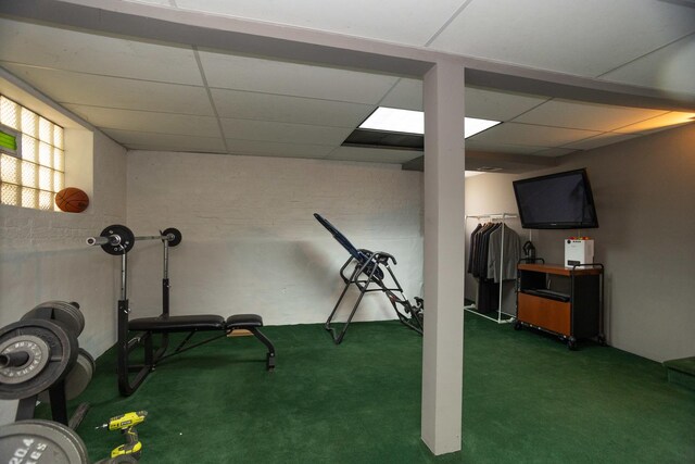 1663 W Farwell Ave, Chicago, IL 60626 - exercise room with a paneled ceiling and carpet flooring