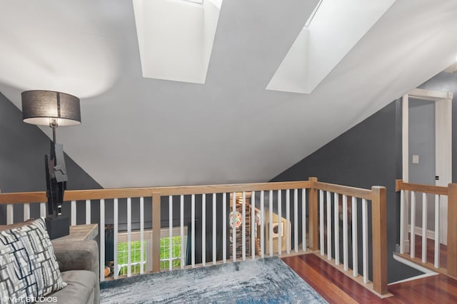 1959 Lancaster Ct Unit 4, Naperville, IL 60565 - sitting room featuring wood finished floors, lofted ceiling, and a skylight