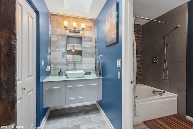 1959 Lancaster Ct Unit 4, Naperville, IL 60565 - full bath with vanity, shower / tub combination, and wood finished floors