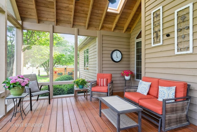 8820 Wilcox Ct, Newark, IL 60541 - sunroom featuring a skylight and plenty of natural light