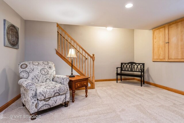 8820 Wilcox Ct, Newark, IL 60541 - living area with carpet flooring and stairway