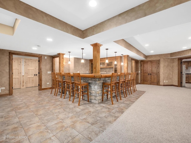 456 S Julian St, Naperville, IL 60540 - indoor wet bar with recessed lighting and pendant lighting