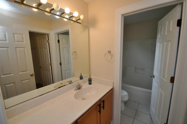 606 Reserve Ln, Joliet, IL 60431 - bathroom with toilet, vanity, and tile patterned flooring