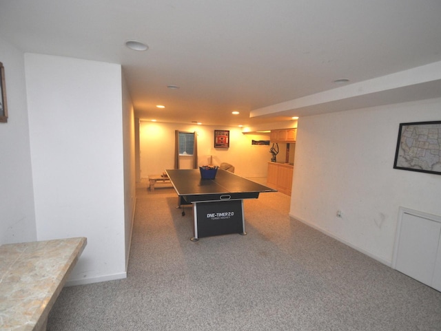 606 Reserve Ln, Joliet, IL 60431 - rec room featuring carpet and recessed lighting