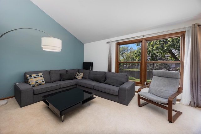 1125 Huntleigh Dr, Naperville, IL 60540 - living room featuring vaulted ceiling and carpet flooring