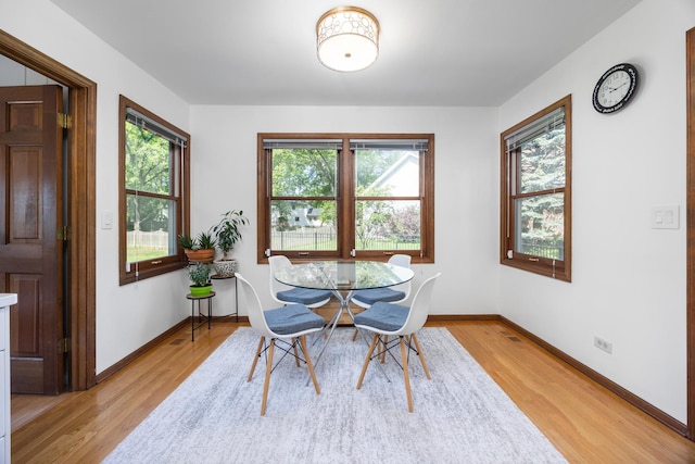 1125 Huntleigh Dr, Naperville, IL 60540 - dining area with light wood-style floors and baseboards