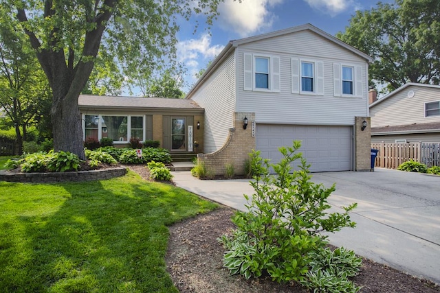 6S141 Park Meadow Dr, Naperville, IL 60540 - view of front of house with driveway, a garage, and brick siding