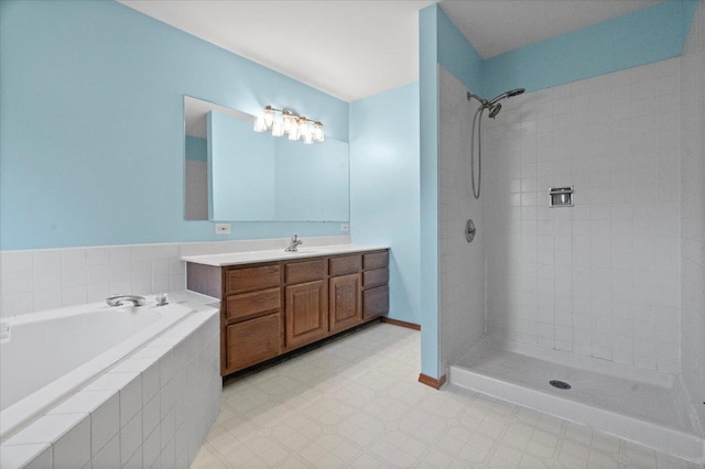 1132 10 Pin Ln, Beach Park, IL 60099 - bathroom featuring vanity, a tile shower, and a bath