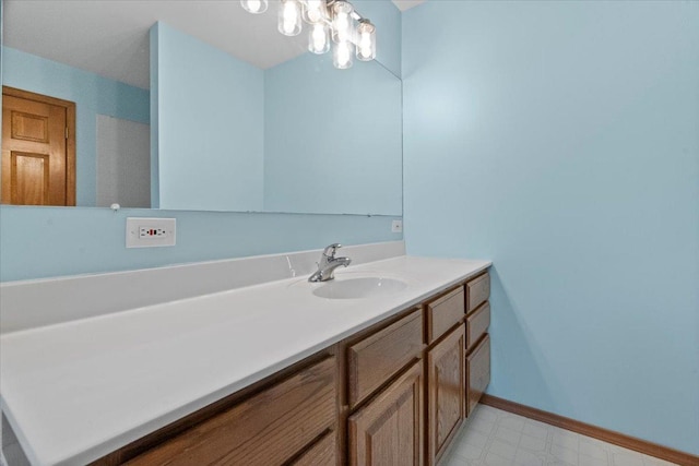 1132 10 Pin Ln, Beach Park, IL 60099 - bathroom featuring vanity, baseboards, and tile patterned floors