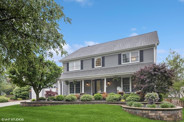 6724 Greene Rd, Woodridge, IL 60517 - view of front facade with a front yard, covered porch, and a shingled roof