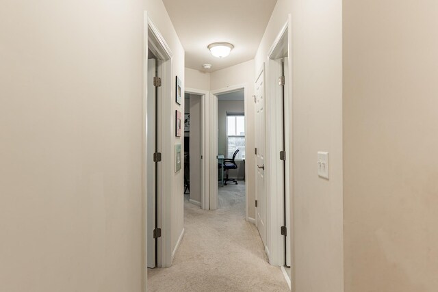 1125 Juniper Dr, Sycamore, IL 60178 - hallway with light colored carpet, an office area, and baseboards