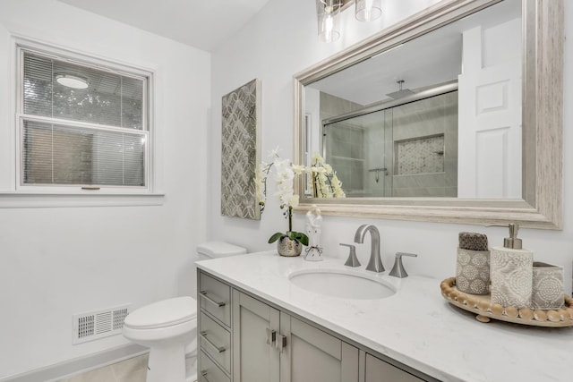 2310 Malik Ct, Glenview, IL 60025 - bathroom with vanity, a stall shower, and toilet