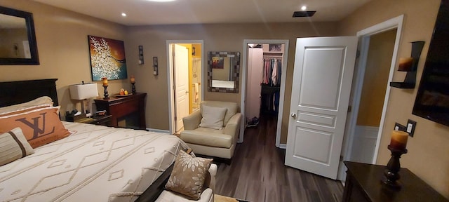 39806 Waterloo Dr, Beach Park, IL 60083 - bedroom featuring a spacious closet, wood finished floors, ensuite bath, a closet, and recessed lighting