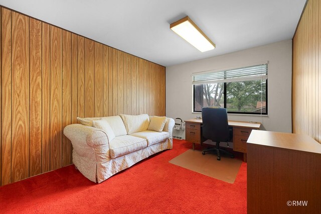 380 Ventura Club Dr, Roselle, IL 60172 - office area featuring carpet and wood walls
