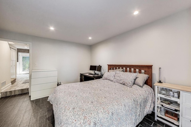 2801 N Wolcott Ave Unit L, Chicago, IL 60657 - bedroom featuring recessed lighting and dark wood-style floors