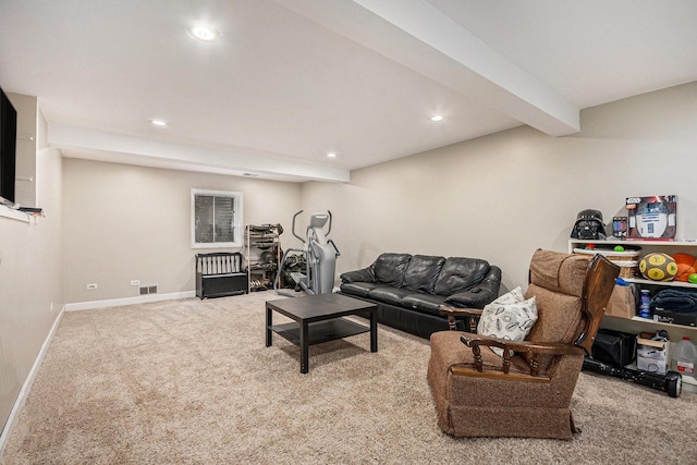 6621 W Victoria Dr, Oak Forest, IL 60452 - living room featuring carpet floors and recessed lighting