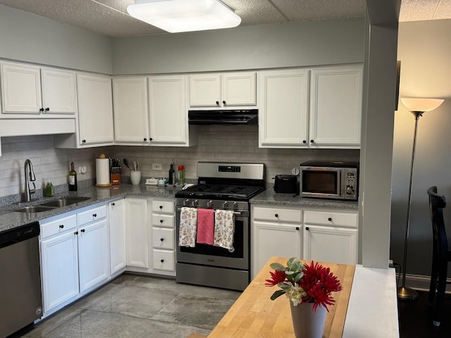 5555 N Cumberland Ave Unit 407, Chicago, IL 60656 - kitchen featuring stainless steel appliances, a sink, extractor fan, and white cabinets