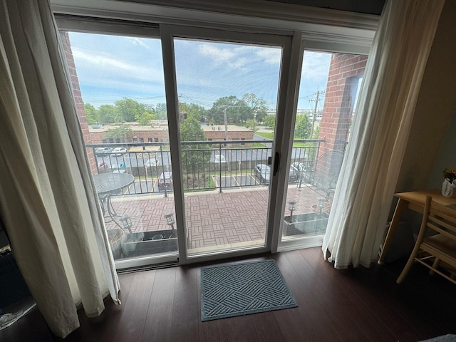 5555 N Cumberland Ave Unit 407, Chicago, IL 60656 - doorway with hardwood / wood-style flooring