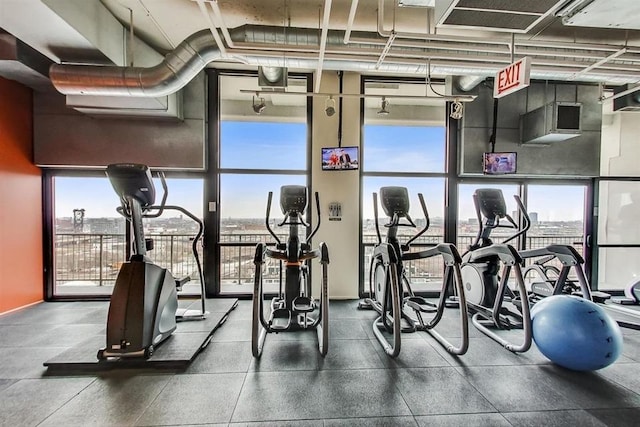 1530 S State St Unit 525, Chicago, IL 60605 - gym with floor to ceiling windows