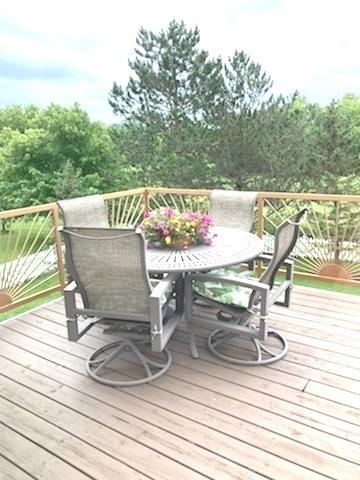 5355 Fox Path Ln, Hoffman Estates, IL 60192 - wooden terrace with outdoor dining area