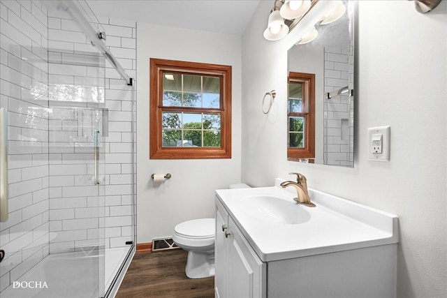 510 W Grant St, Sheridan, IL 60551 - full bath with a shower stall, vanity, and wood finished floors