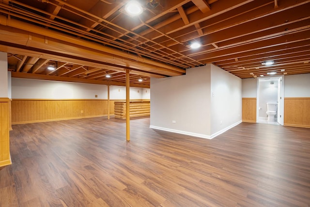 189 E 34th St, Steger, IL 60475 - finished below grade area featuring wainscoting and wood finished floors