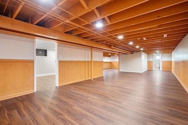 189 E 34th St, Steger, IL 60475 - finished basement with wainscoting, wood finished floors, and wood walls